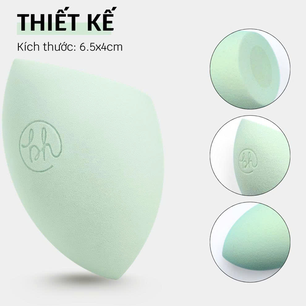Mút Trang Điểm BH Cosmetics Foundation Blender BHM003 Xanh Mint Đa Năng Tán Kem Nền Cushion Che Khuyết Điểm